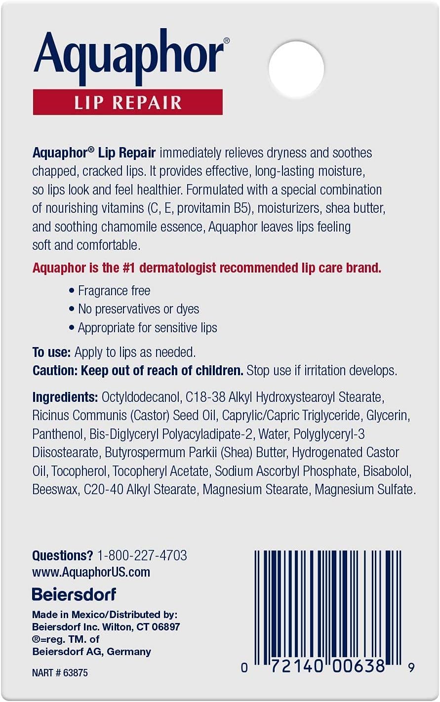 Aquaphor Lip Repair Dry, Chapped Lip Balm, 0.35 oz