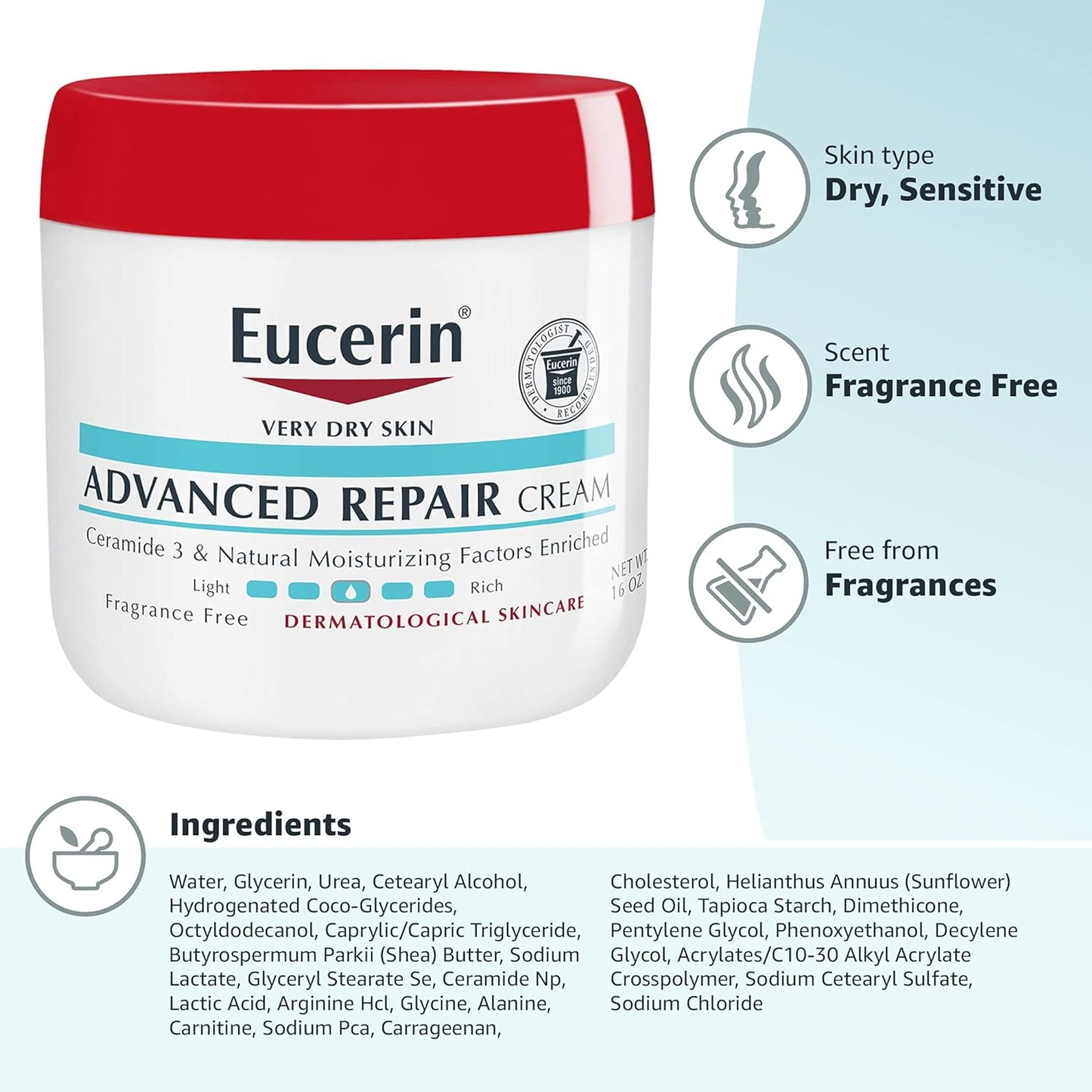 Eucerin Advanced Repair Cream 16 oz