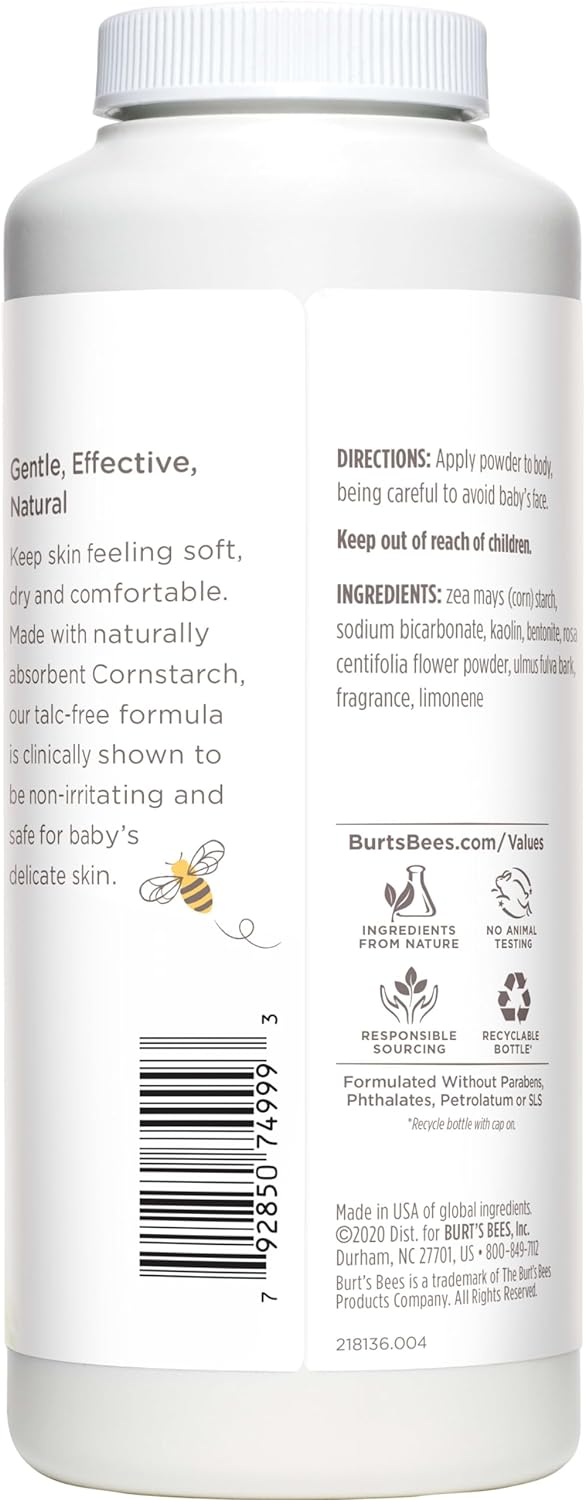 Burt's Bees Baby Dusting Powder, 100% Natural Origin, Talc-Free, Paediatrician Tested, 212g