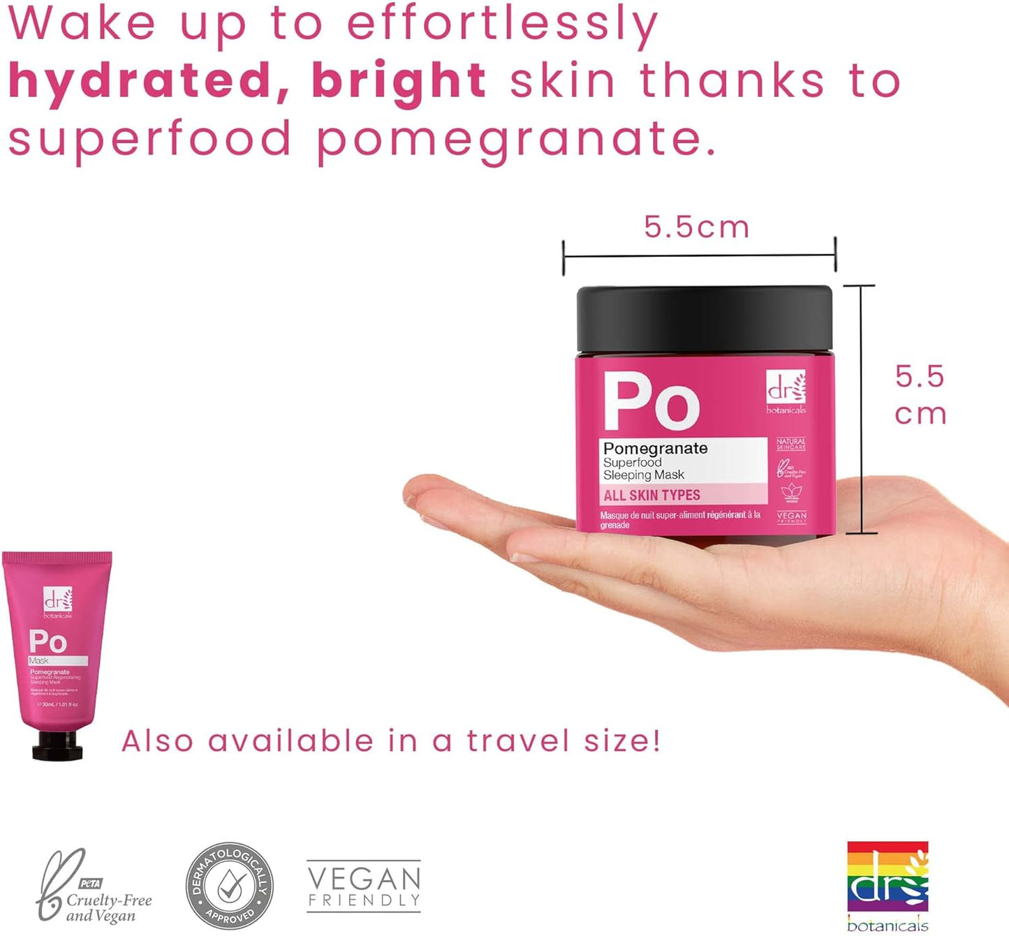 Dr Botanicals Apothecary Collection Pomegranate Superfood Regenerating Sleeping Facial Mask (2.02 Fl Oz)