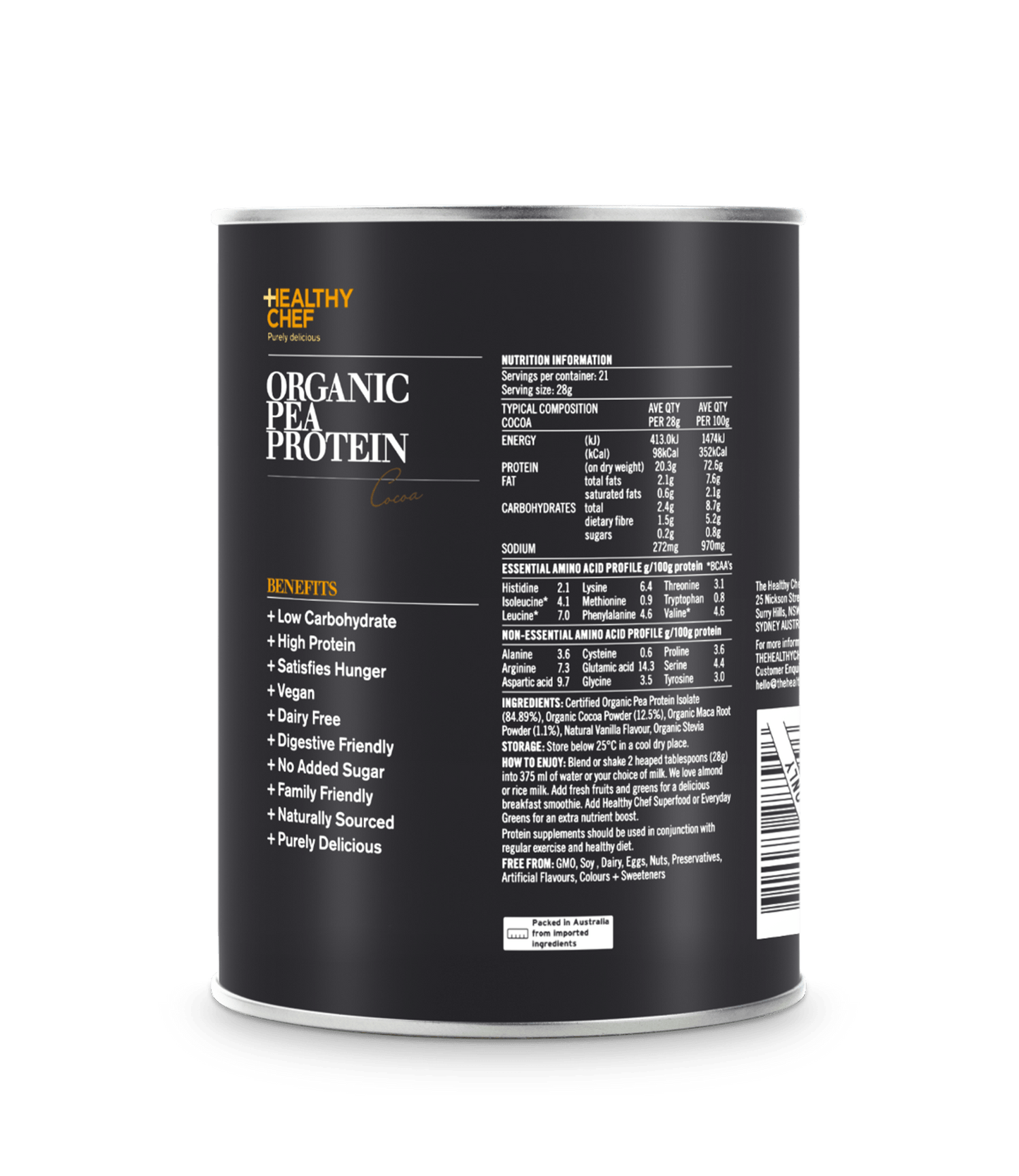 Organic Pea Protein Cocoa Protein The Healthy Chef