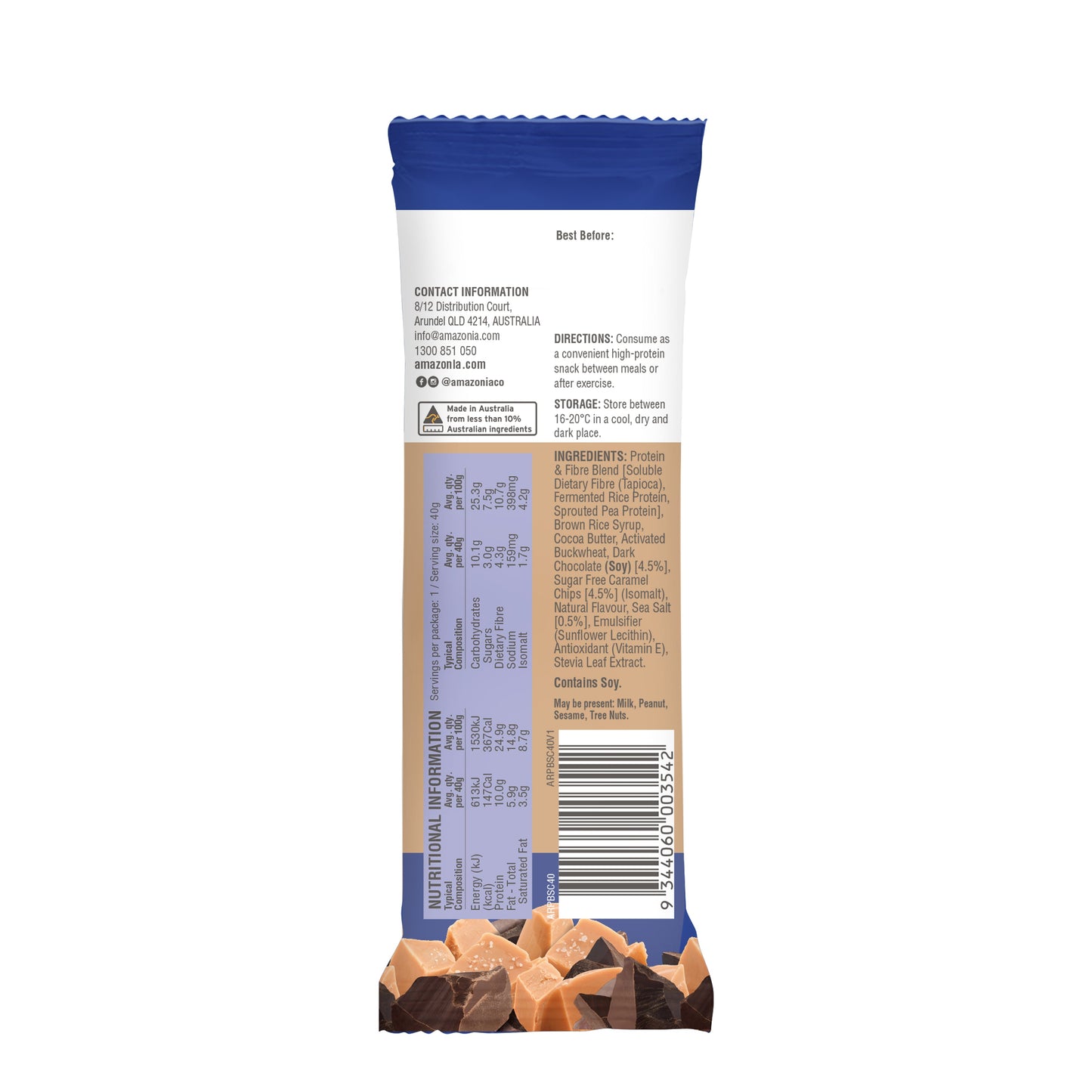 Raw Plant Protein Bars Salted Caramel Choc Crisp - 10 Pack
