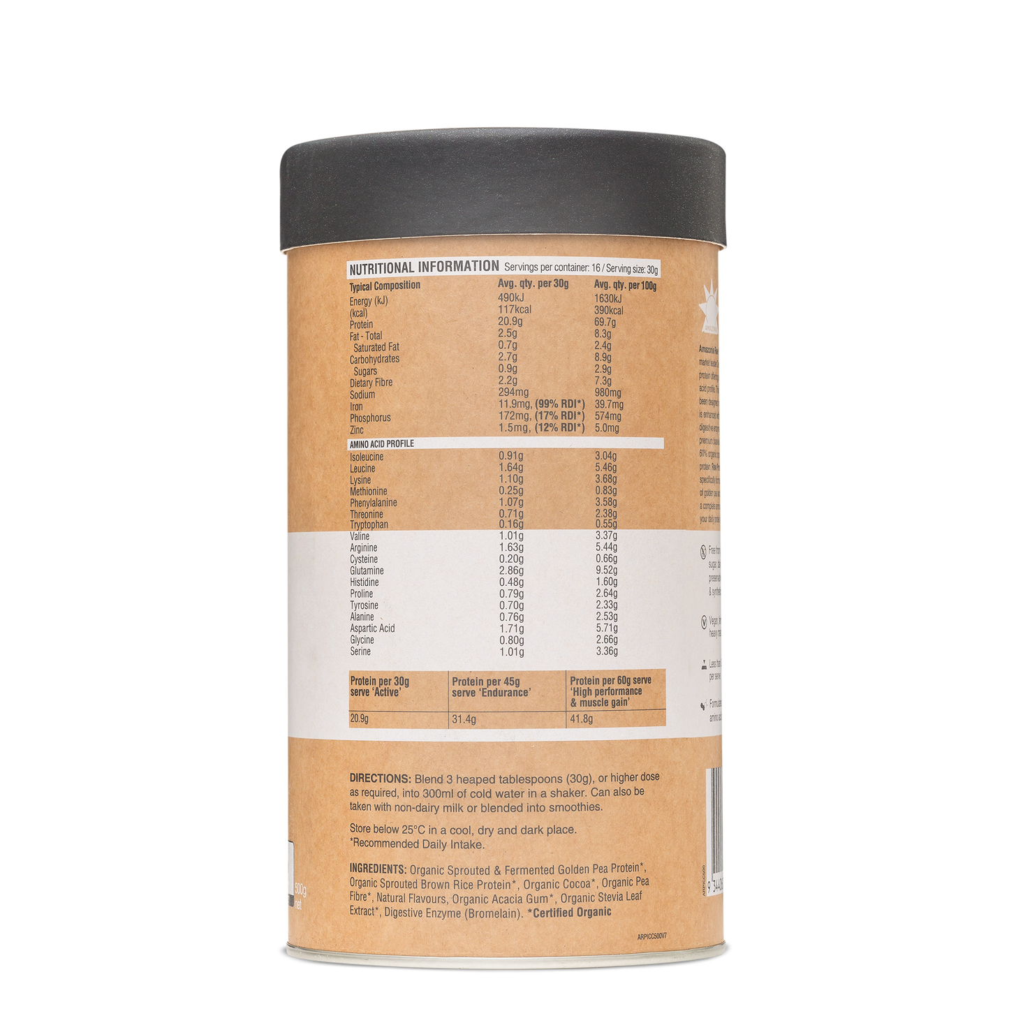 Raw Protein Isolate Choc Coconut