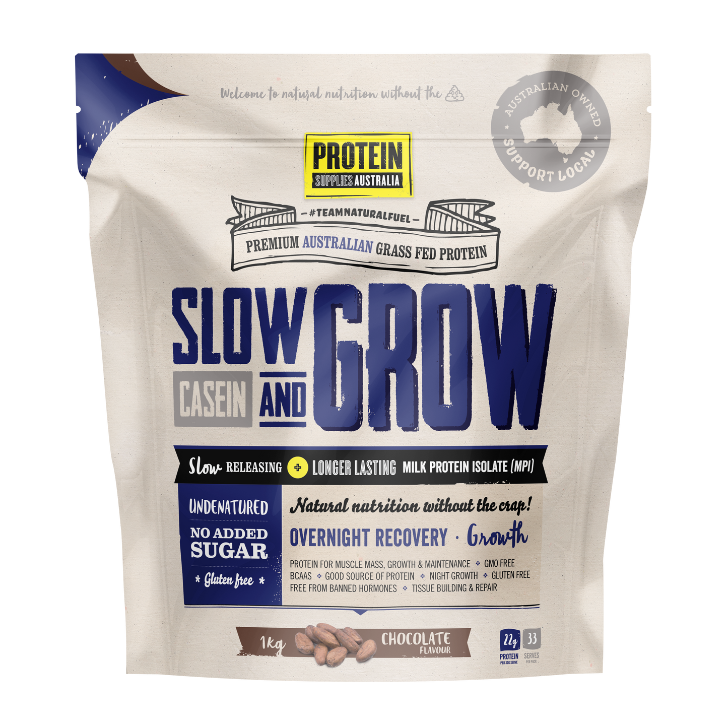Slow & Grow Casein Chocolate - Protein Supplies Australia