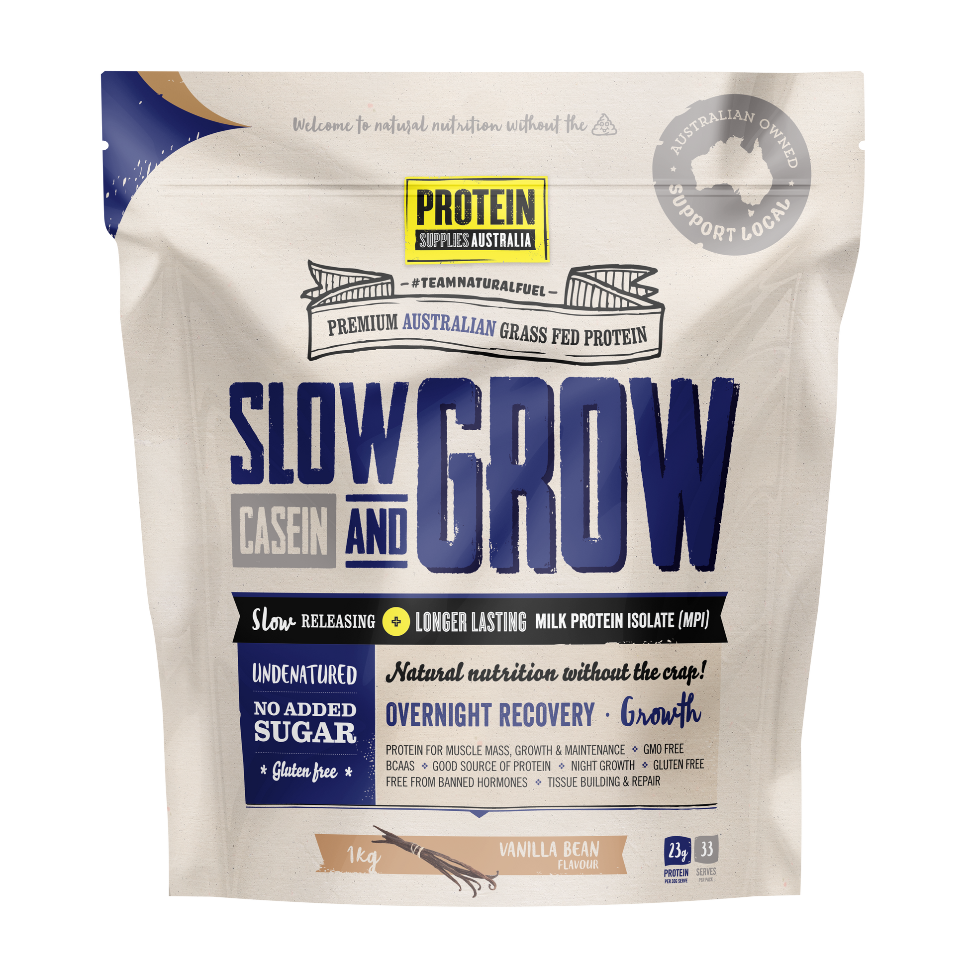 Slow & Grow Casein Vanilla - Protein Supplies Australia