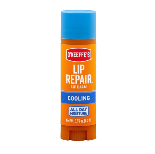 O'Keeffe's Cooling Relief Lip Repair Lip Balm for Dry Cracked Lips, Instant Cooling Relief, Seven Moisturizing Ingredients, 4.2g/0.15oz Stick, (Pack of 1)