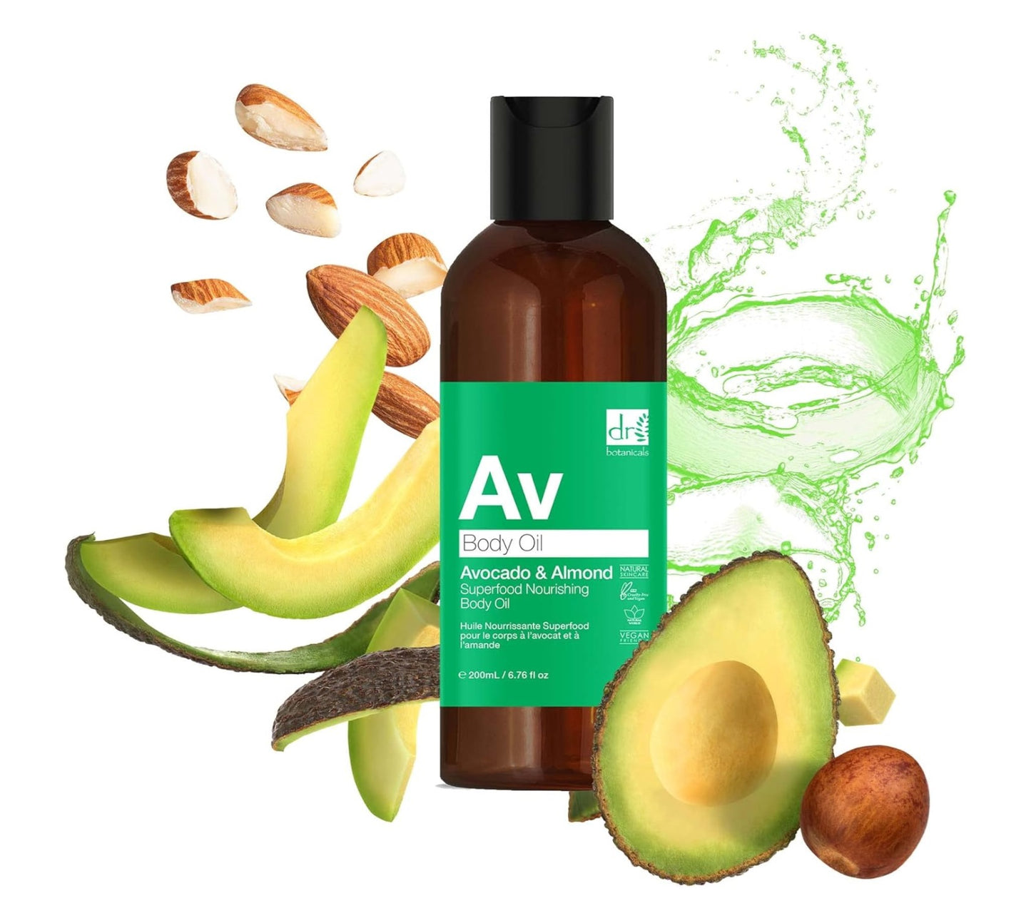 Dr Botanicals Avocado & Almond Superfood Nourishing Body Oil 200ml