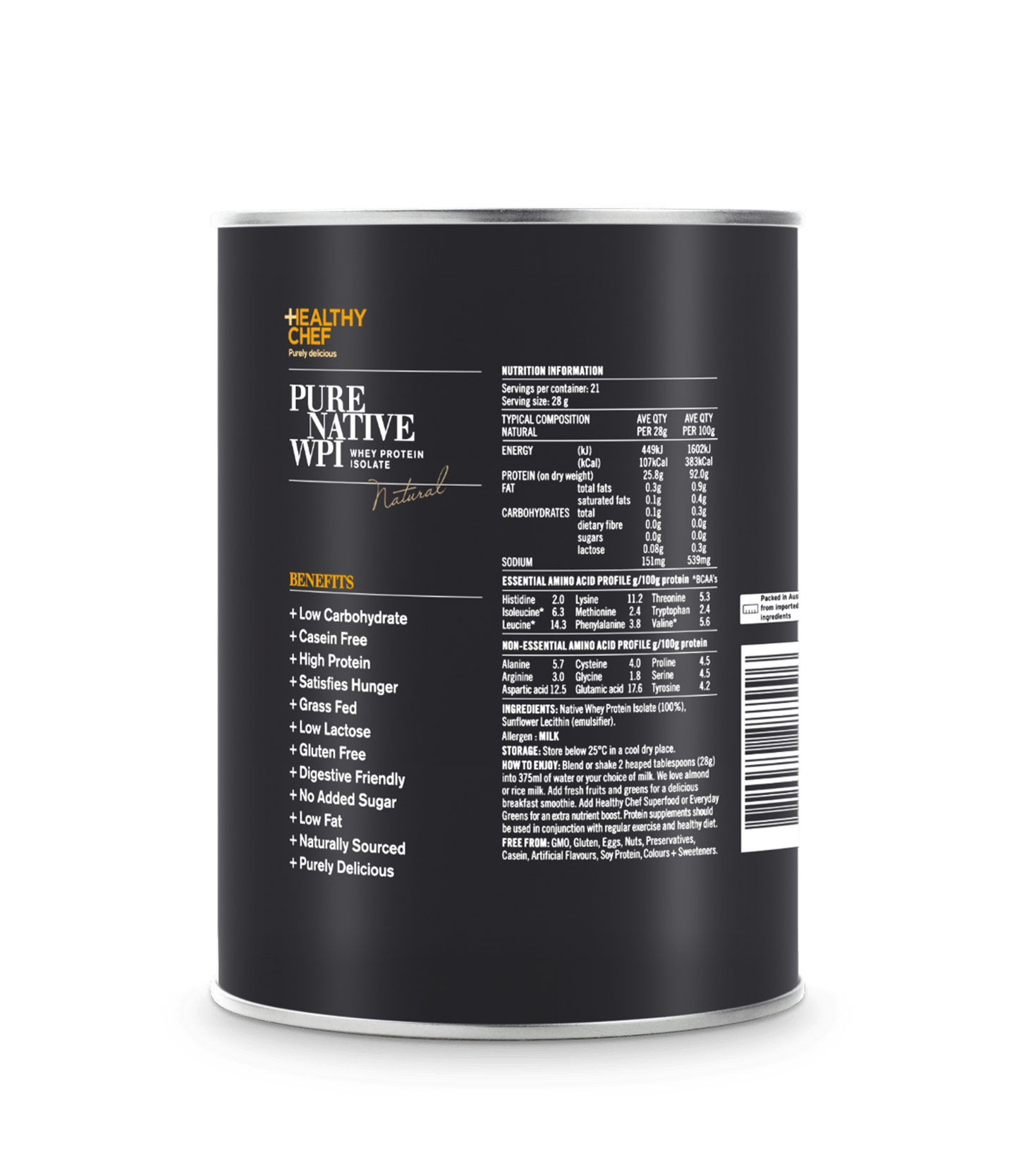 Pure Native WPI Natural Protein The Healthy Chef
