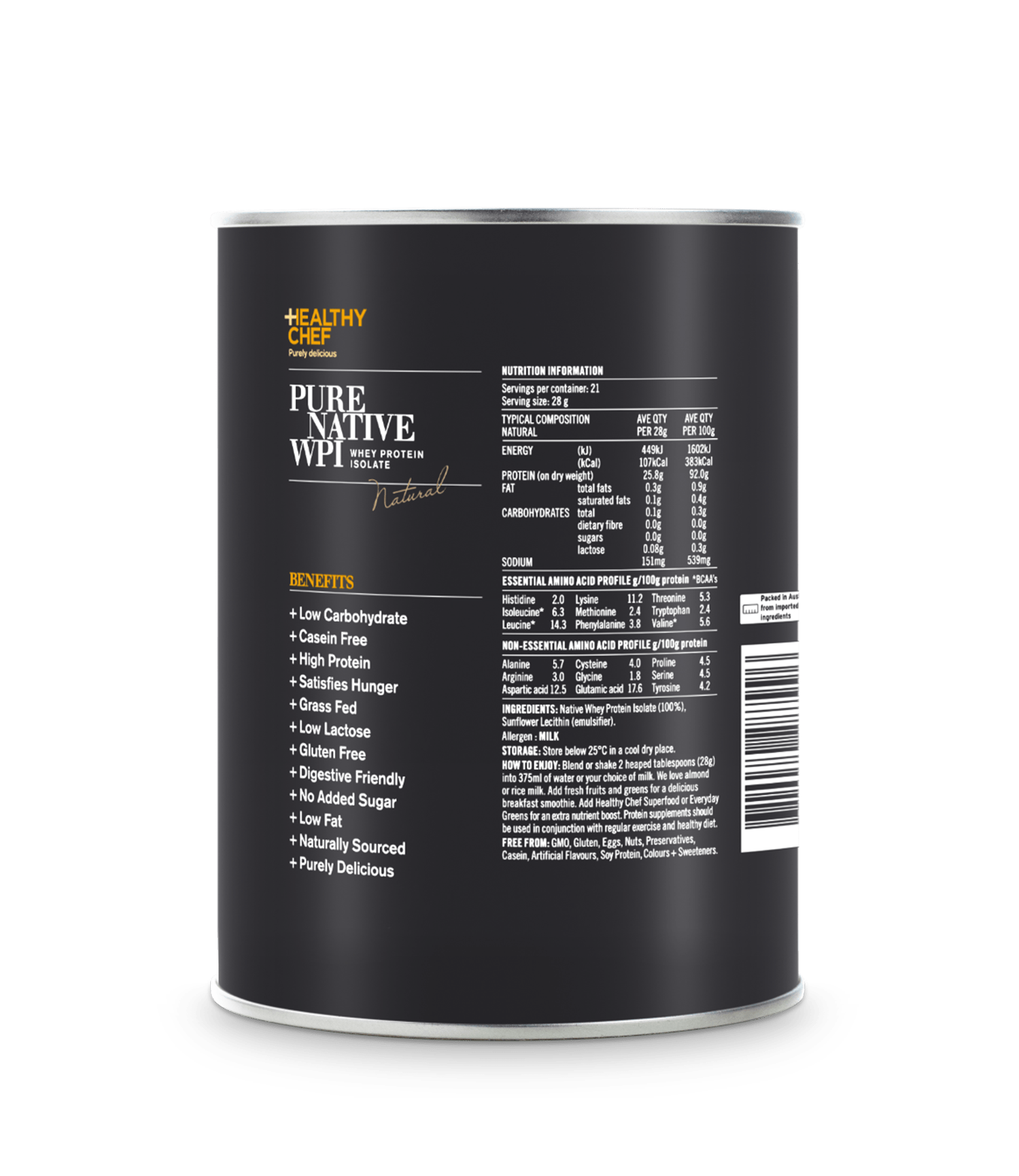 Pure Native WPI Natural Protein The Healthy Chef