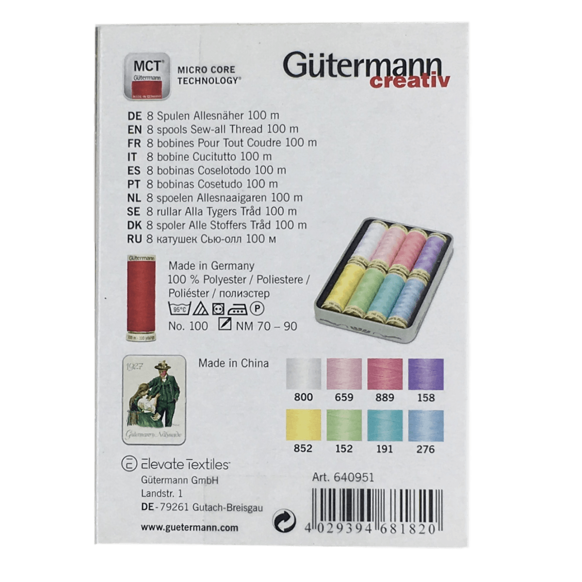 Gutermann - Nostalgic Box of Sew-All Thread Pack - Pastel