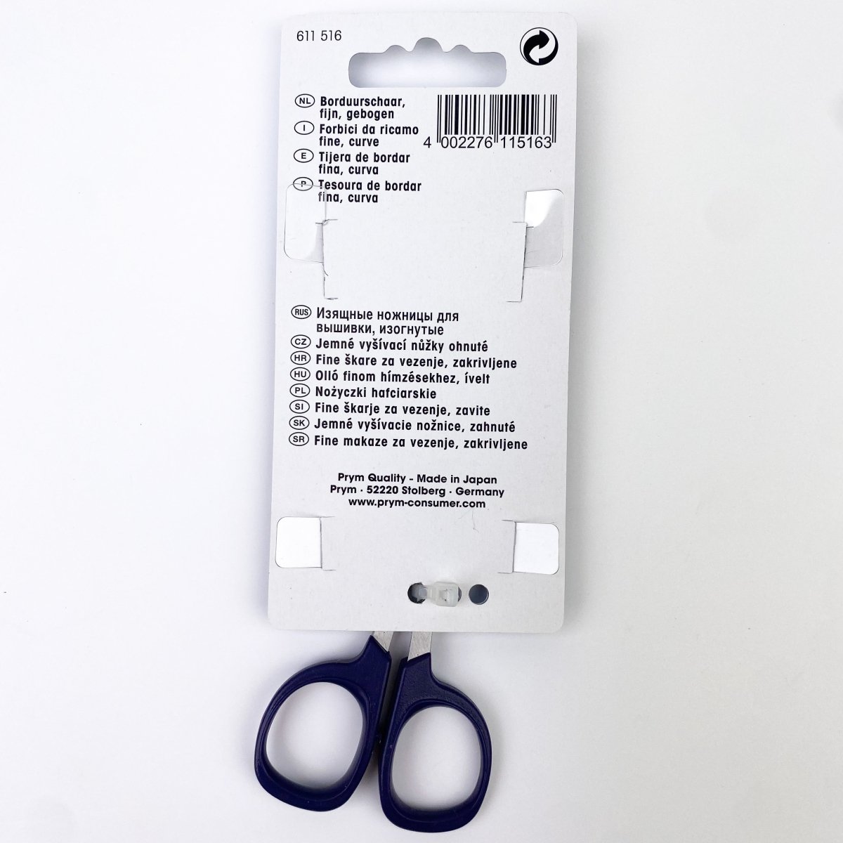Prym - 10cm Fine Bent Embroidery Scissors - Sewing Gem
