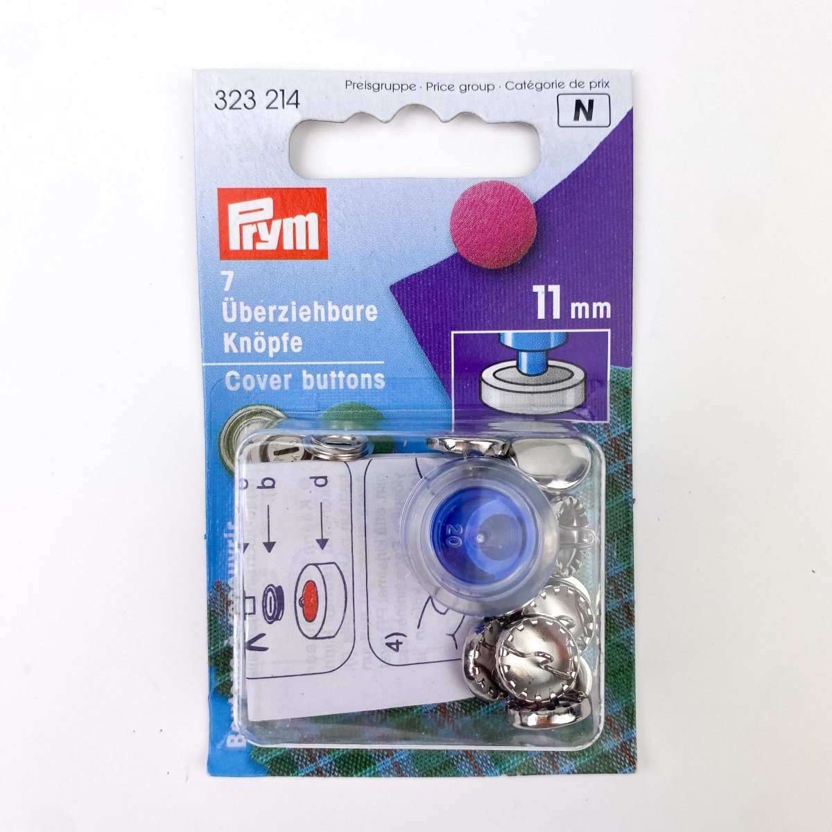 Prym - Cover Buttons - Silver - 4 sizes - Sewing Gem