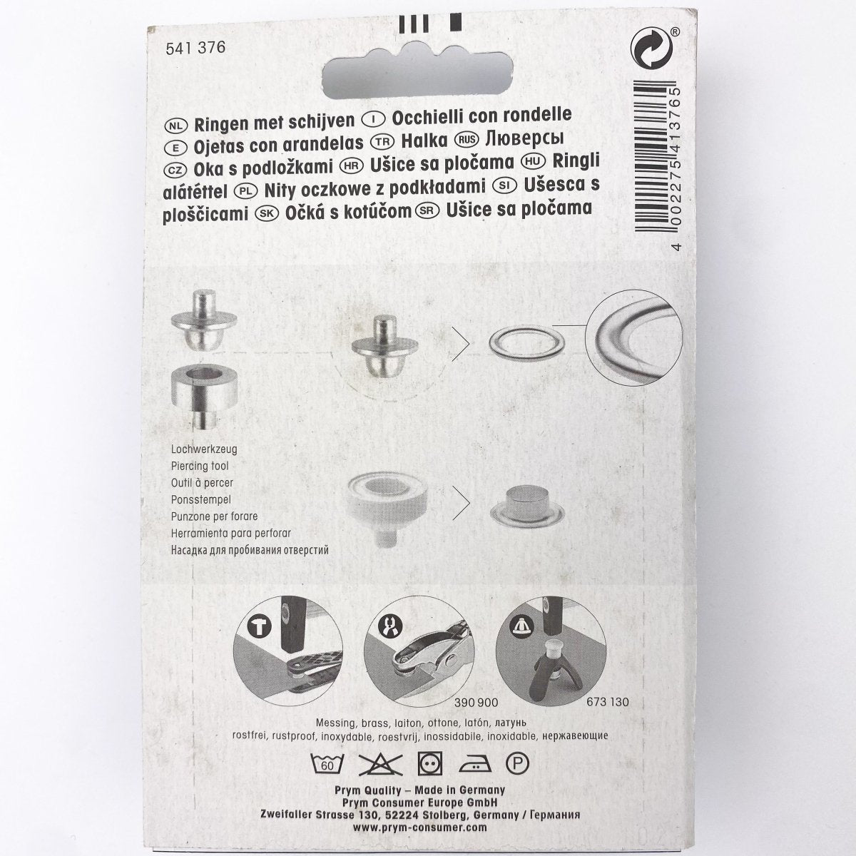 Prym - Eyelets with Washers - Black Brass - 3 sizes - Sewing Gem