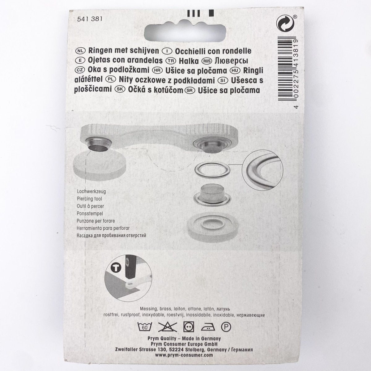 Prym - Eyelets with Washers - Black Brass - 3 sizes - Sewing Gem
