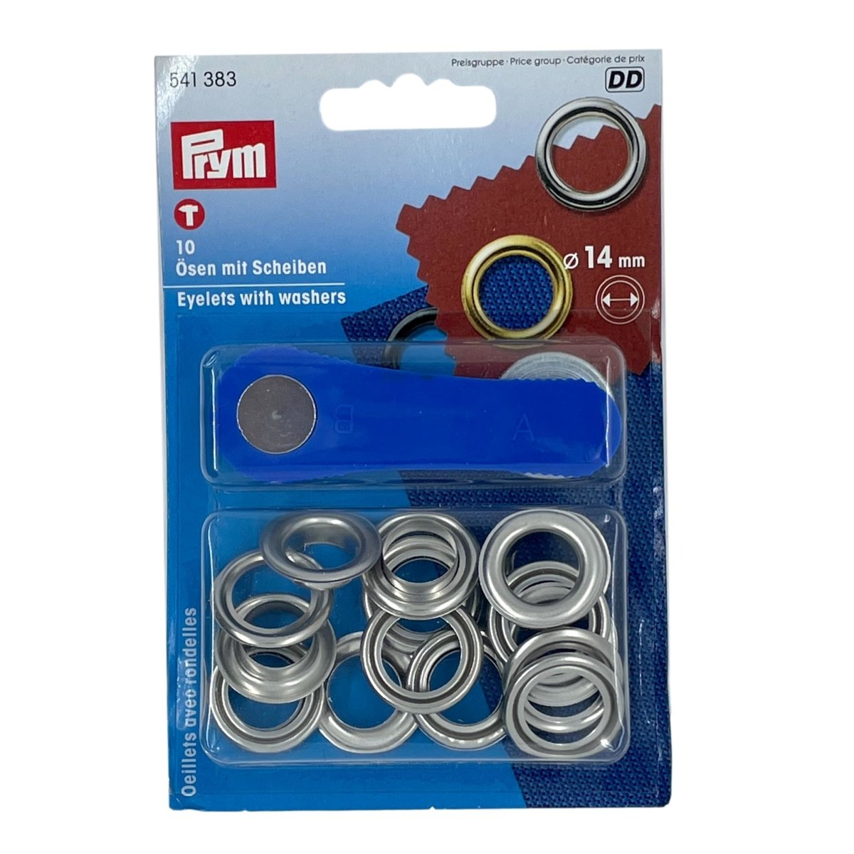 Prym - Eyelets with Washers - Silver Brass - 5 sizes - Sewing Gem