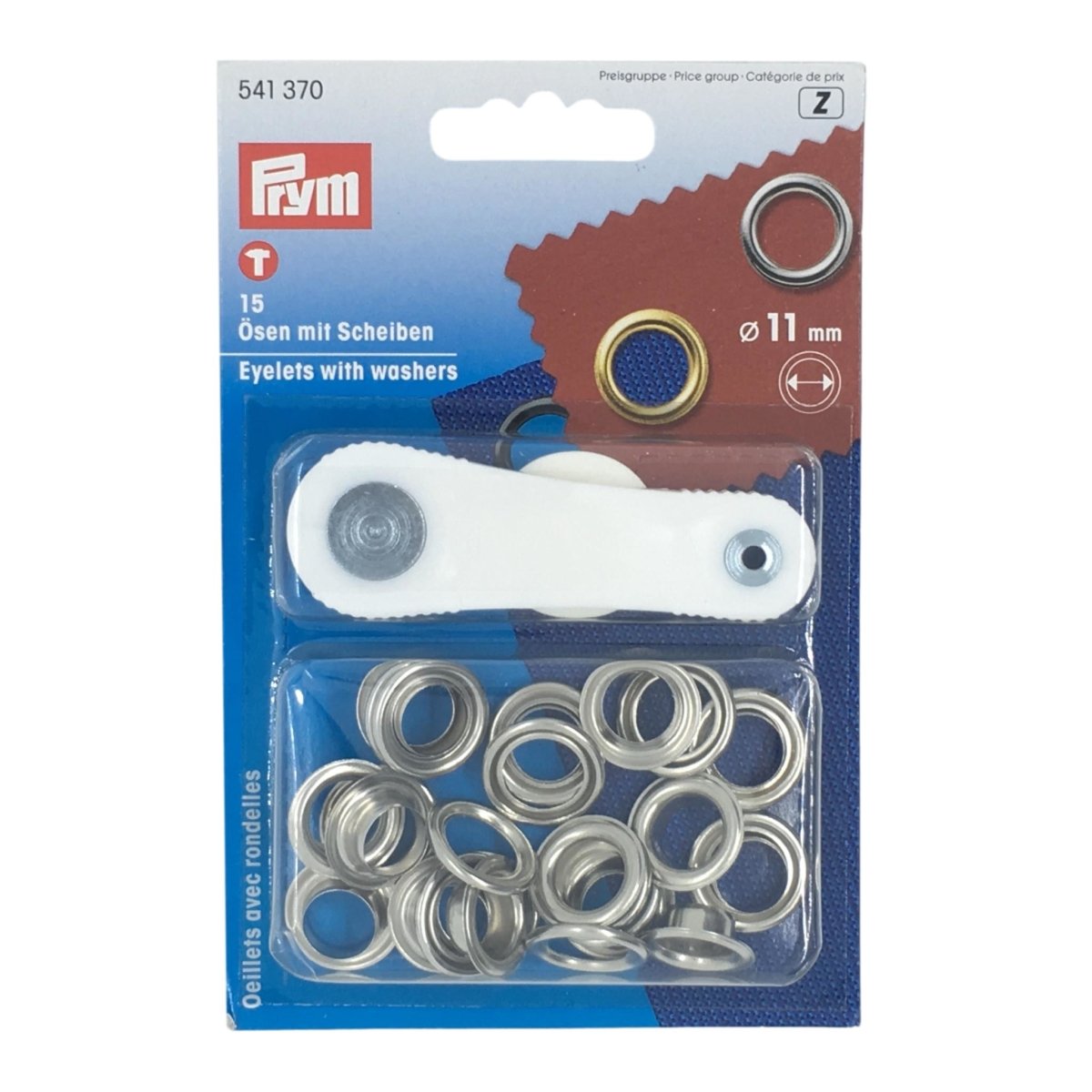 Prym - Eyelets with Washers - Silver Brass - 5 sizes - Sewing Gem