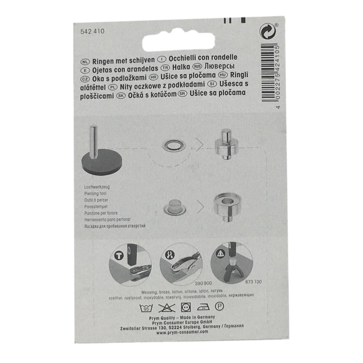 Prym - Eyelets with Washers - Silver Brass - 5 sizes - Sewing Gem