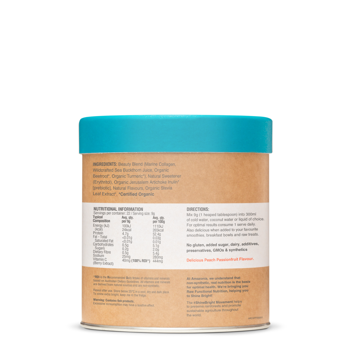 Raw Beauty Collagen Glow Peach Passionfruit