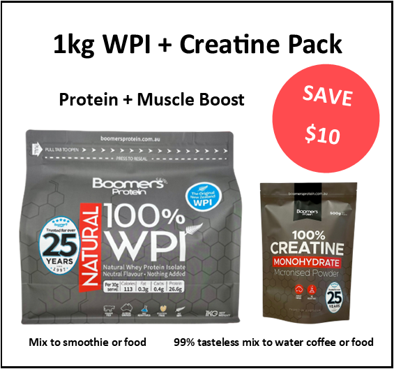 Boomers Whey Protein Isolate 1kg Creatine Monohydrate 500g