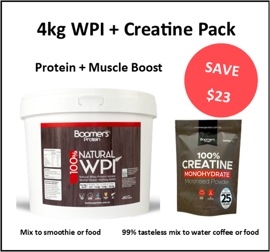 Boomers Whey Protein Isolate 4kg + Creatine Monohydrate