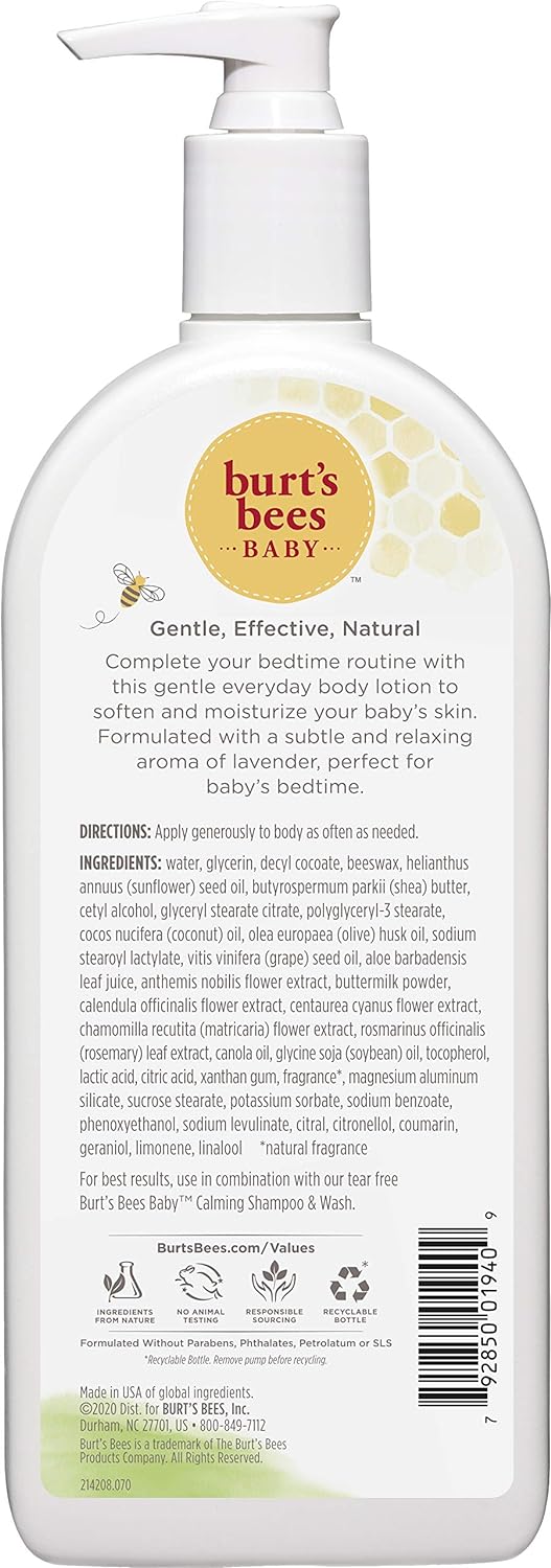 Burt’s Bees Baby Nourishing Lotion, Calming, 12 Ounces