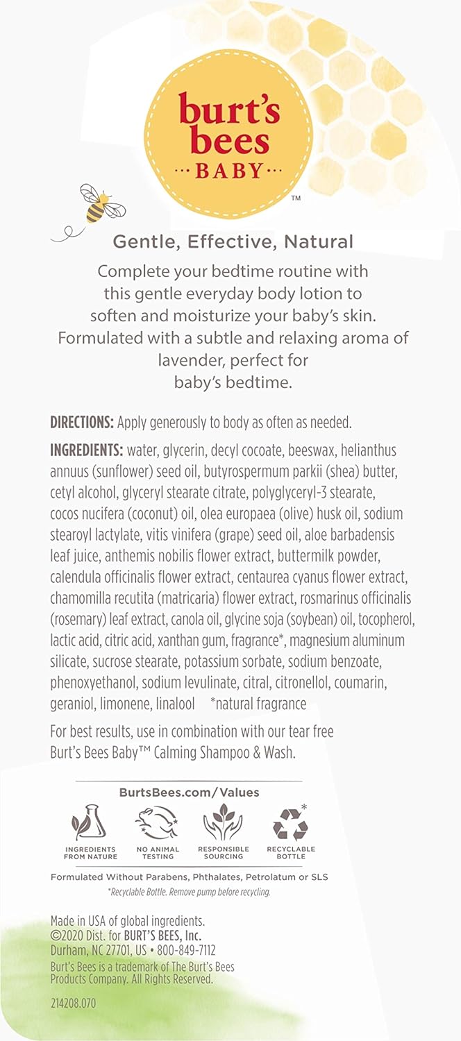 Burt’s Bees Baby Nourishing Lotion, Calming, 12 Ounces