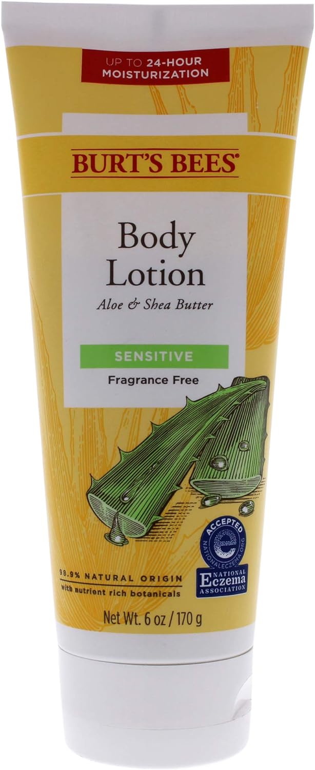Burt's Bees Aloe & Shea Butter Body Lotion, Sensitive Skin, 6 oz