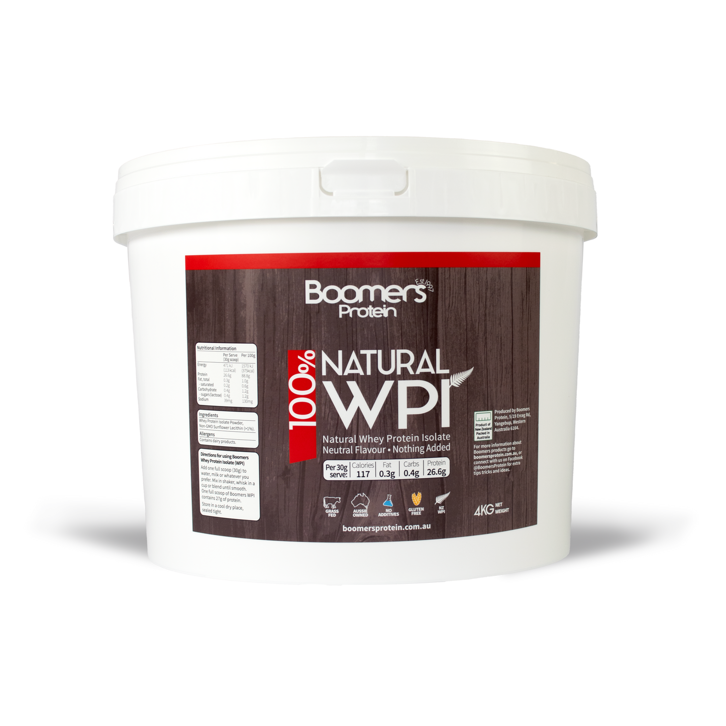 Boomers 100% New Zealand Natural Whey Protein Isolate