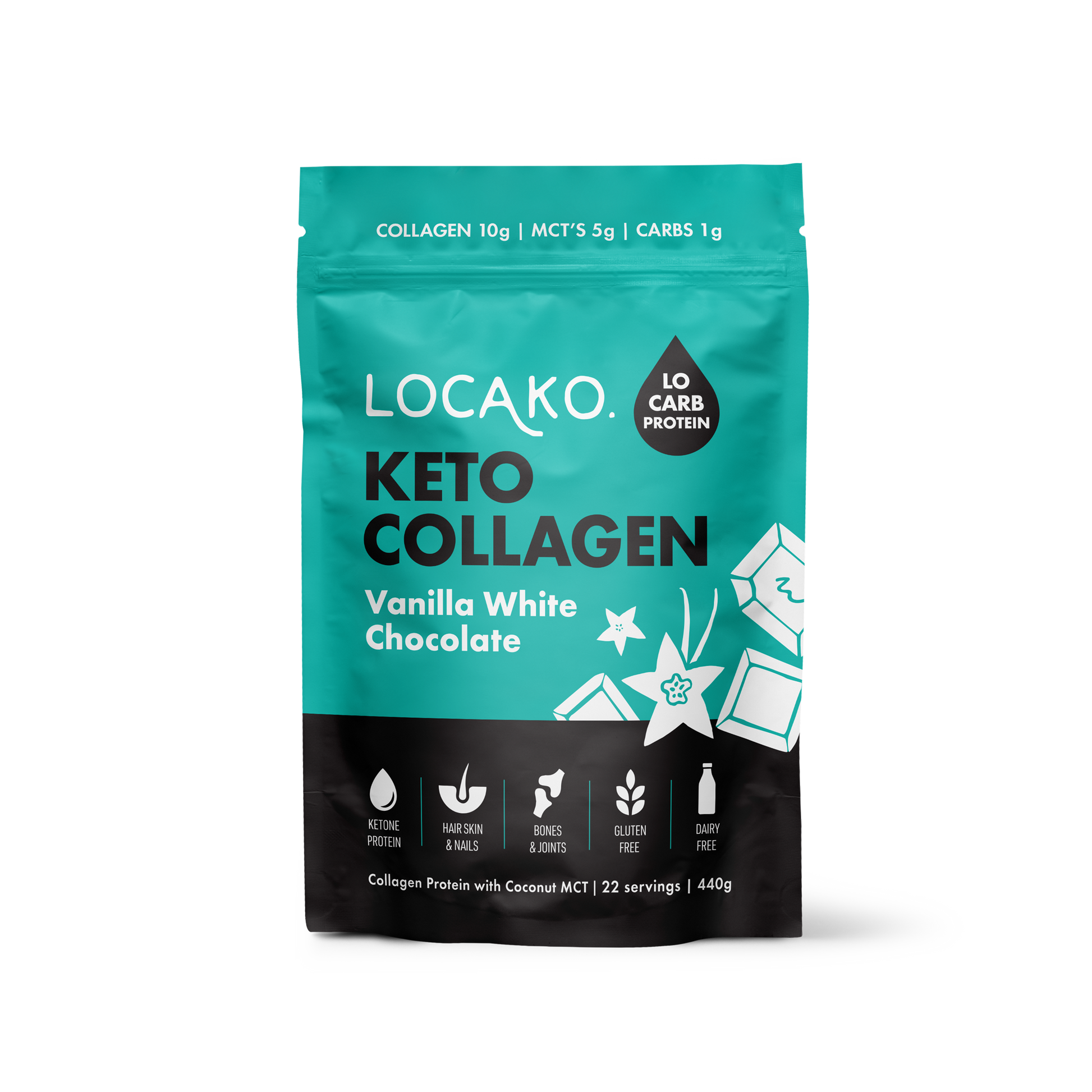 Keto Collagen Vanilla White Chocolate - Locako