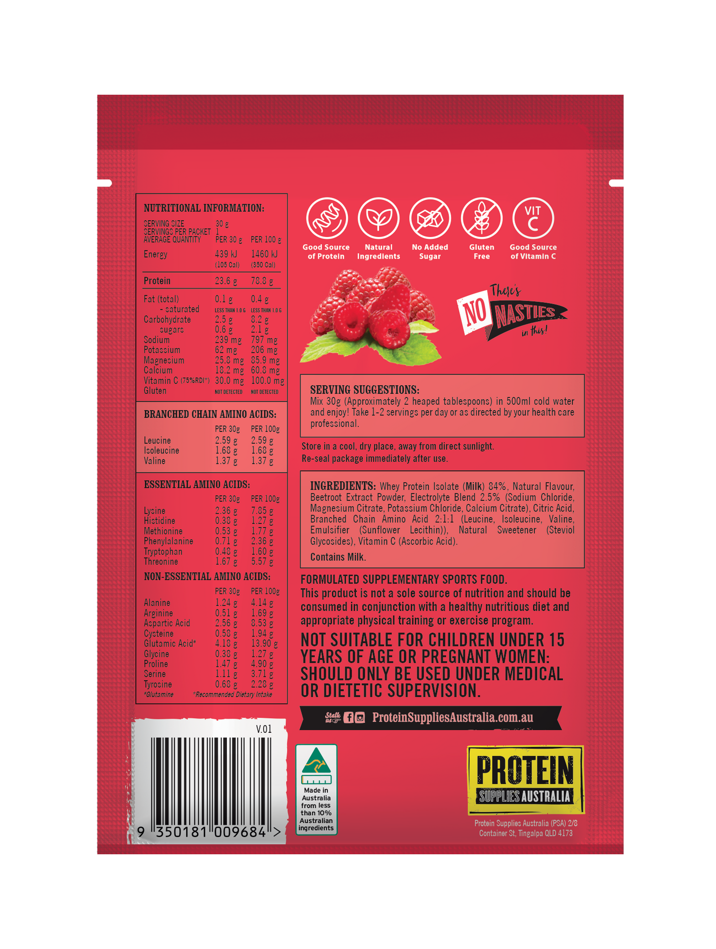 Sample Protein Water - Raspberry