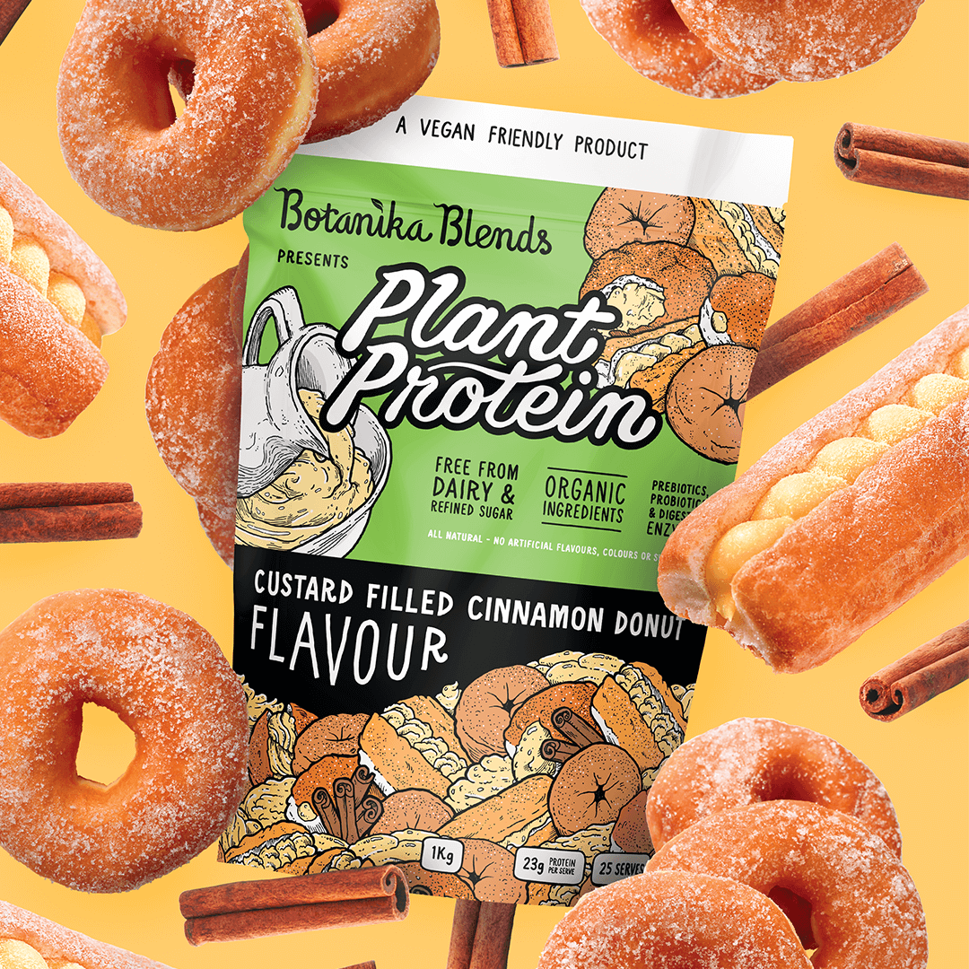 Plant Protein - Custard Filled Cinnamon Donut - Botanika Blends