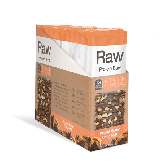 Raw Plant Protein Bars Peanut Butter Choc Melt - 10 Pack