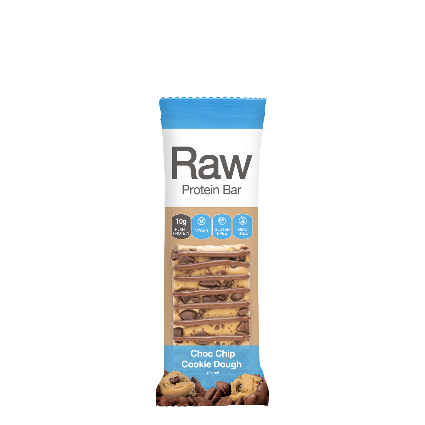 Raw Plant Protein Bars Choc Chip Cookie Dough - 10 Pack