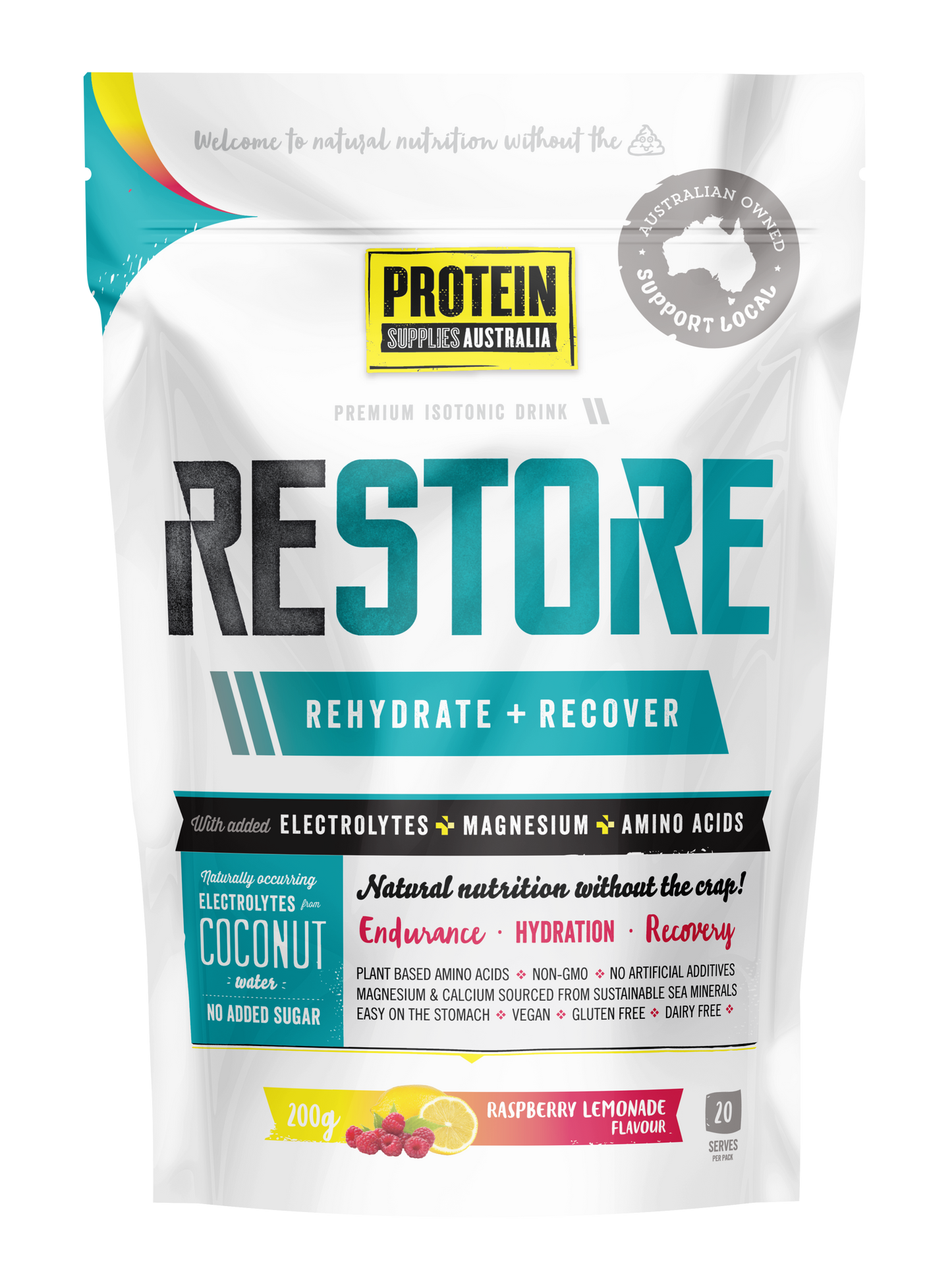 Restore Raspberry Lemonade - Protein Supplies Australia