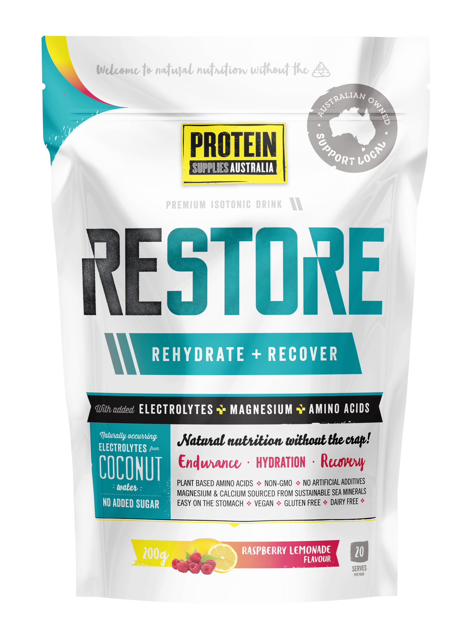 Restore Raspberry Lemonade - Protein Supplies Australia