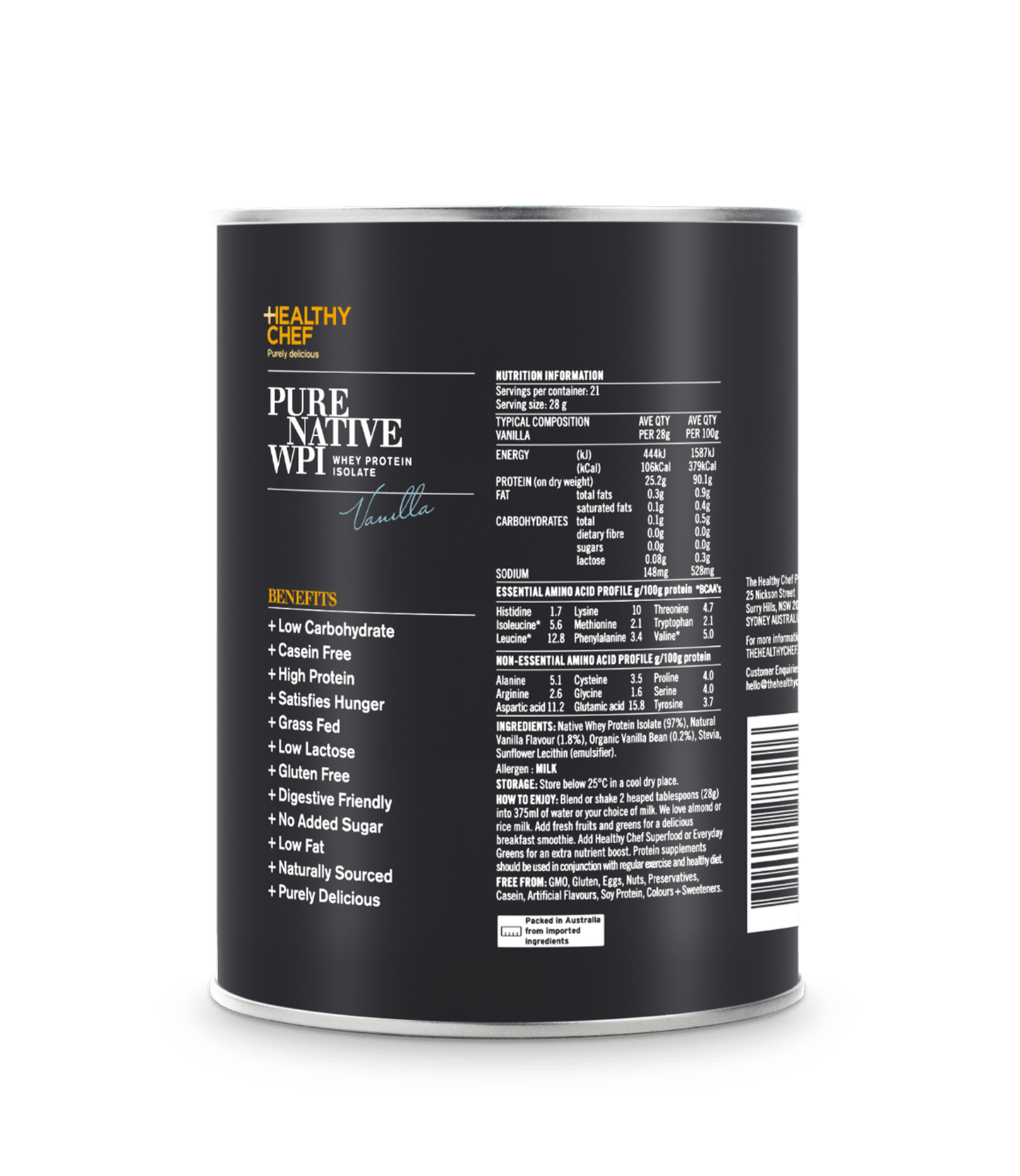 Pure Native WPI Vanilla Protein The Healthy Chef 