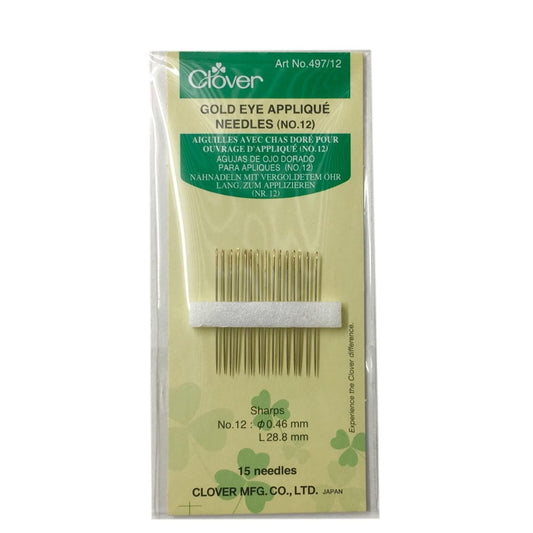 Clover - Gold Eye Applique Needles - Size 12