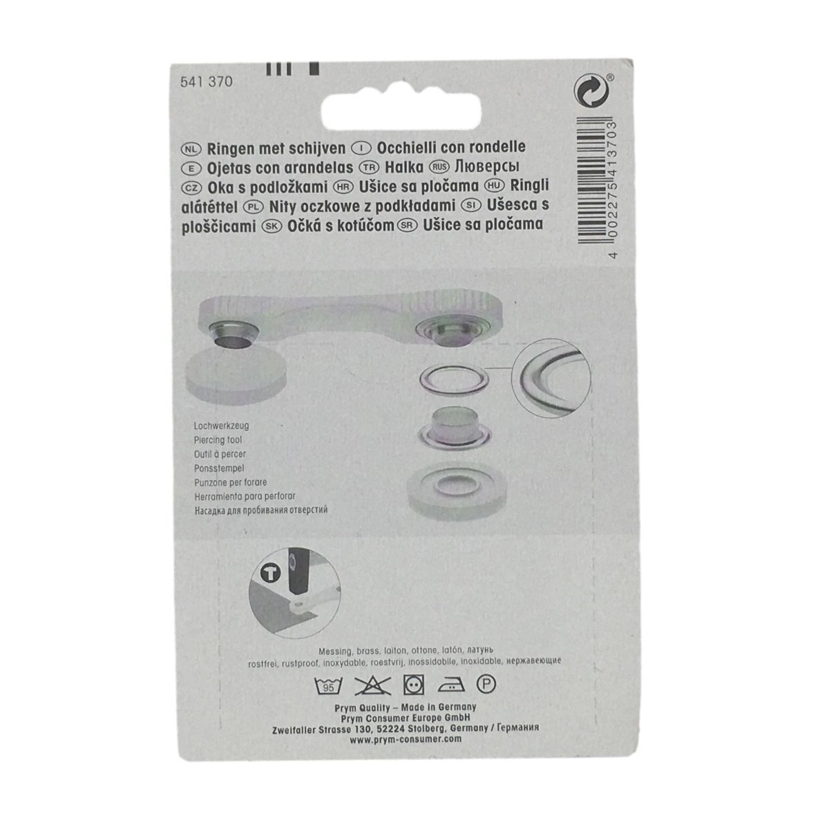 Prym - Eyelets with Washers - Silver Brass - 5 sizes - Sewing Gem